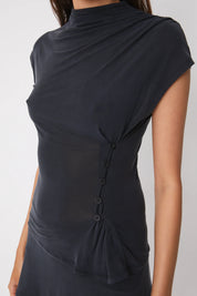 Kylie Button Top in Graphite