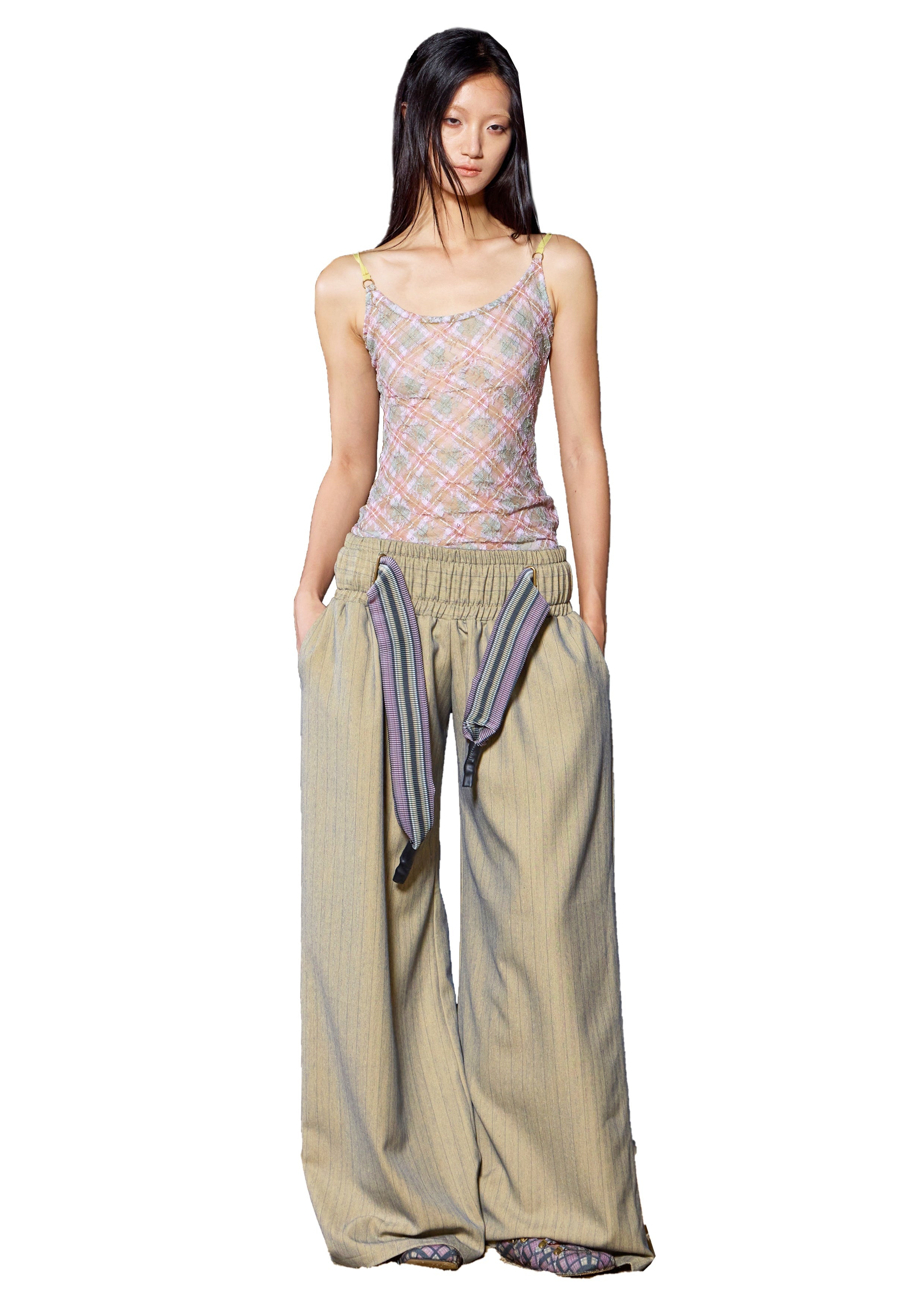 Petal Tartan Stretch Lace Cami