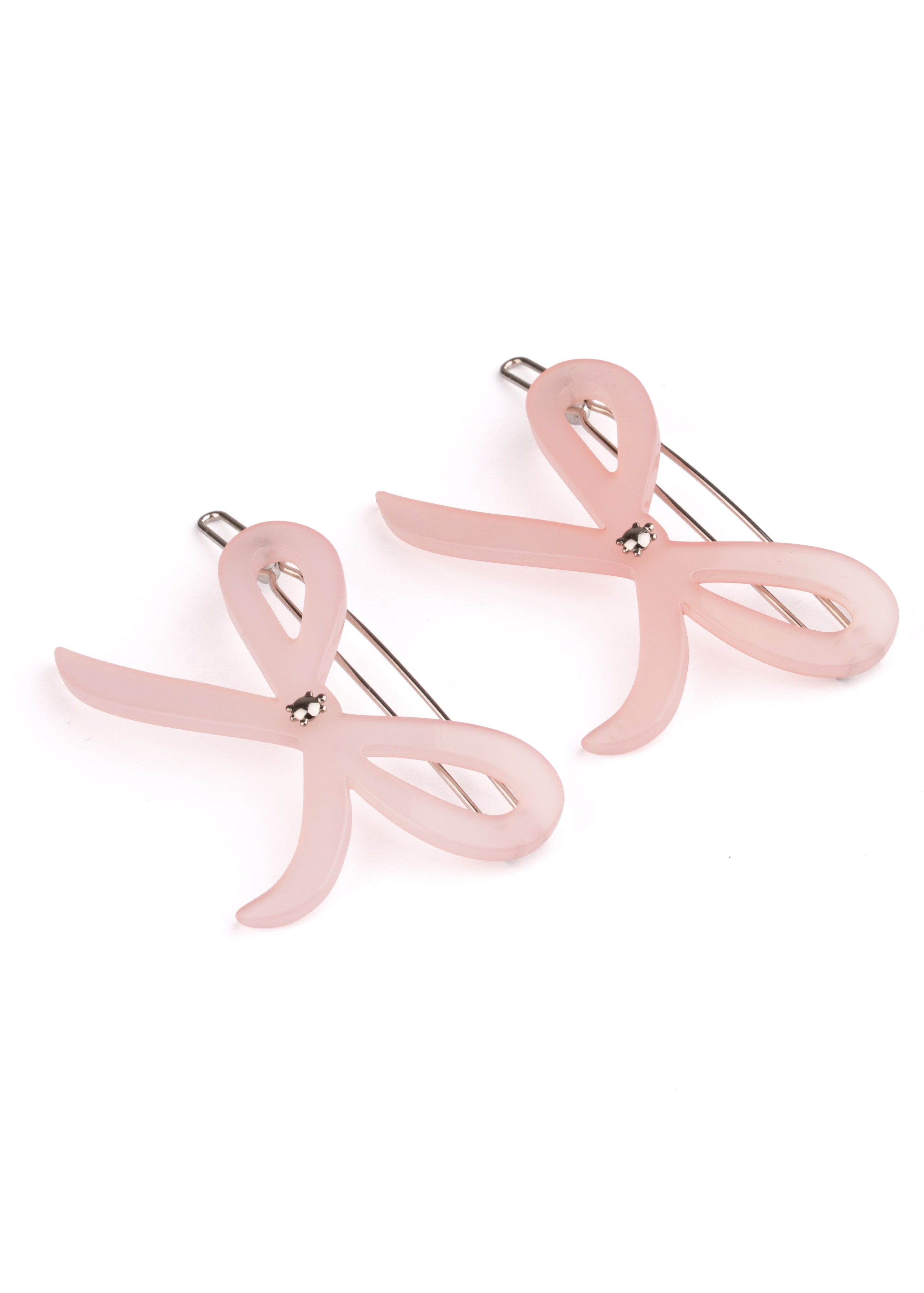 Ribbon Side Clips Pink