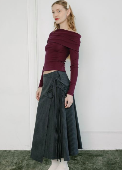 Sylvia Skirt Ash Pinstripe
