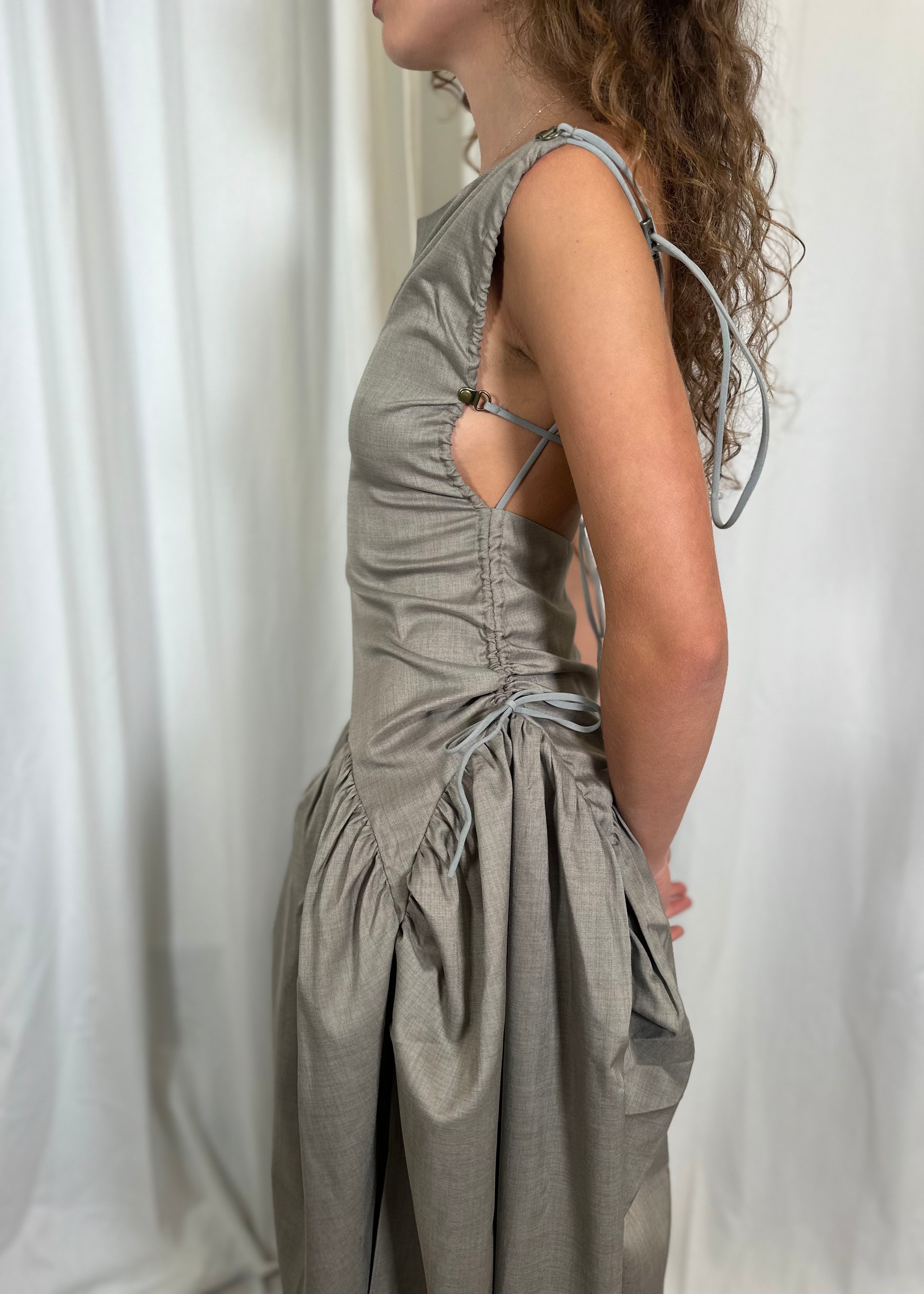 Open Back Cami Bubble Maxi Dress