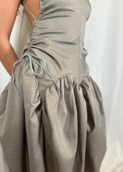 Open Back Cami Bubble Maxi Dress