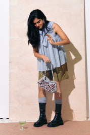 Thrills Top Sheer Grey Spots