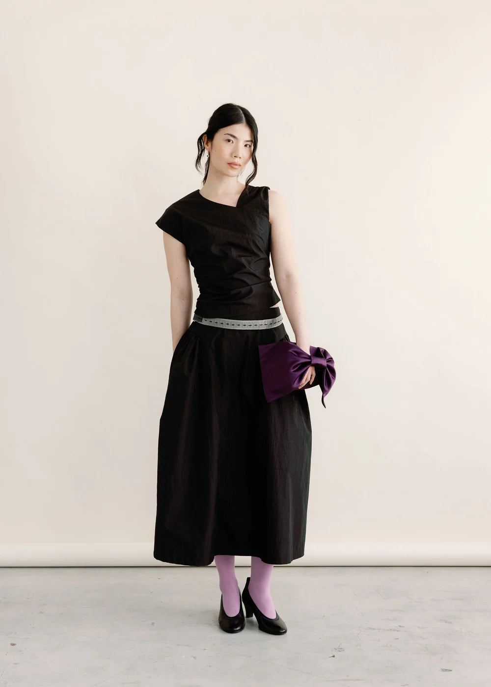 Taya Top in Black Taffeta A Bronze Age