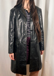 Vintage Faux Leather Trench Coat