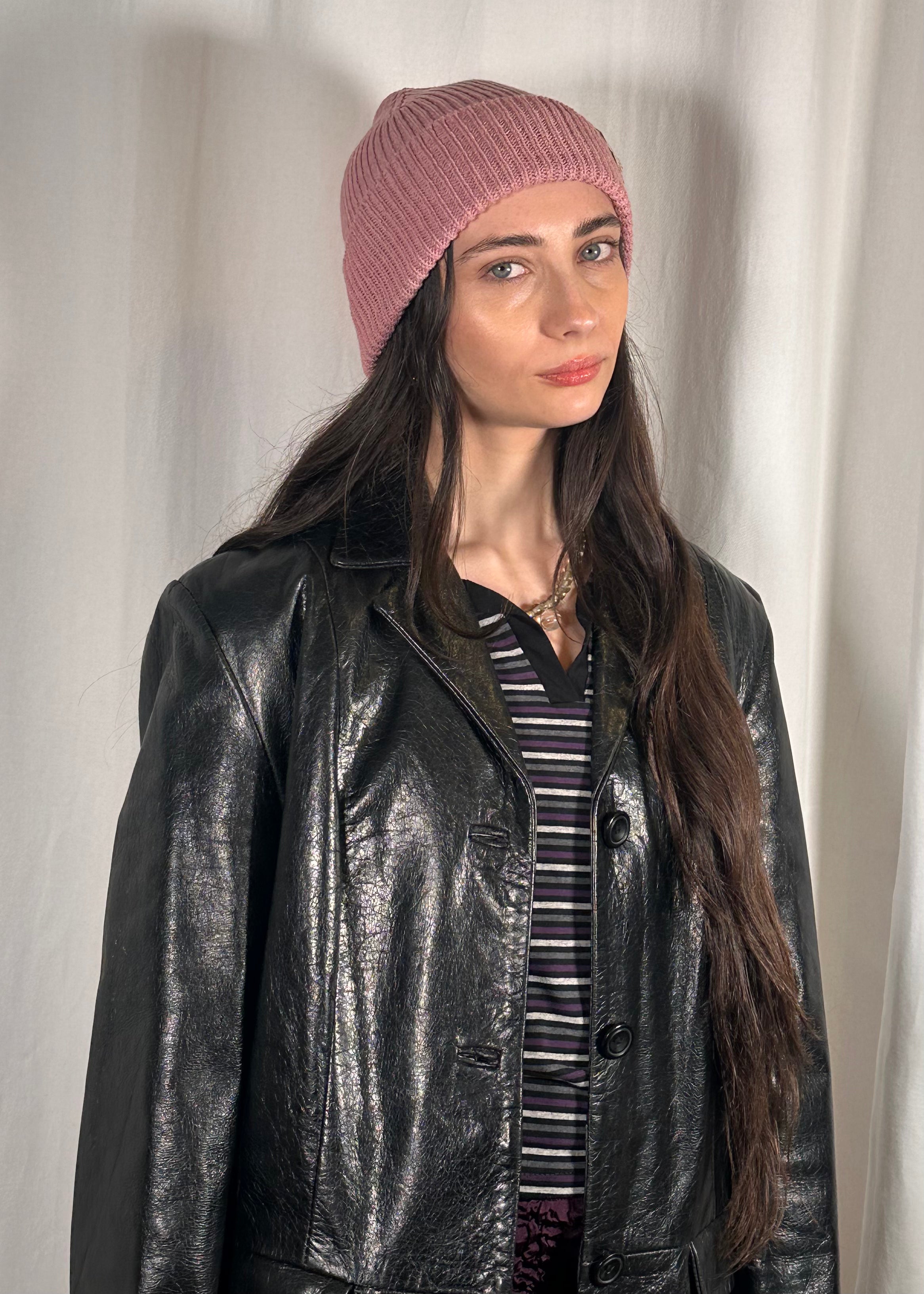 Vintage Faux Leather Trench Coat