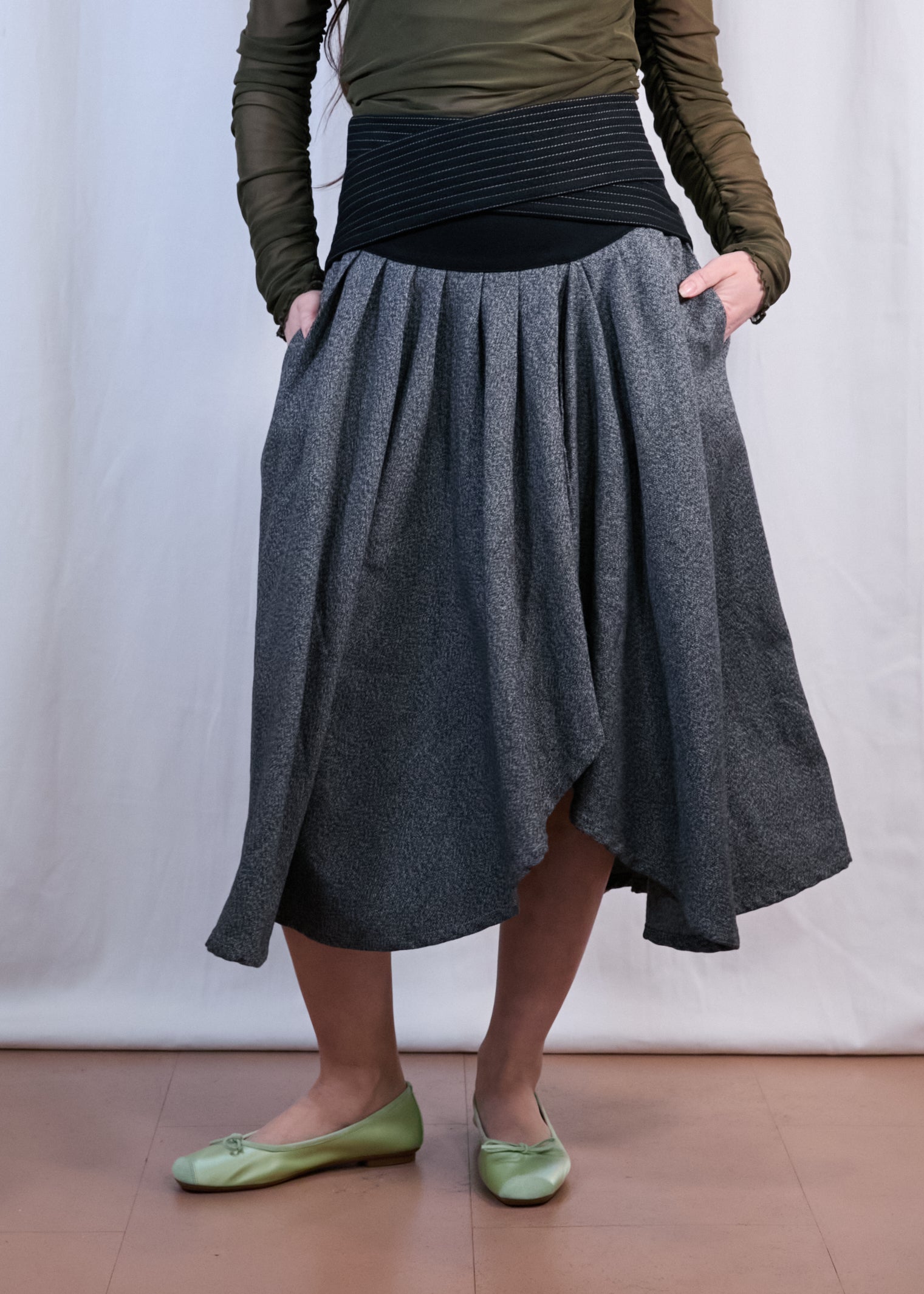 Vintage Skirt with Wraparound Belt