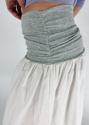 Nina Skirt White and Sport Grey