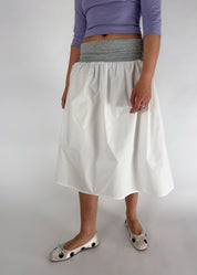 Nina Skirt White and Sport Grey