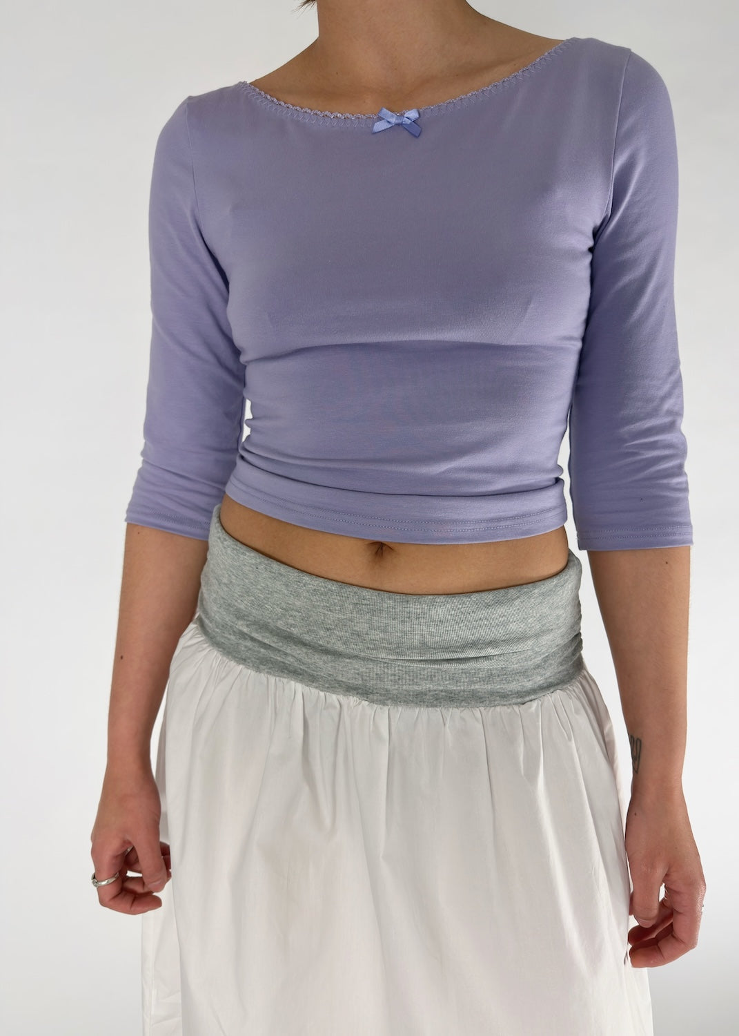 Nina Skirt White and Sport Grey
