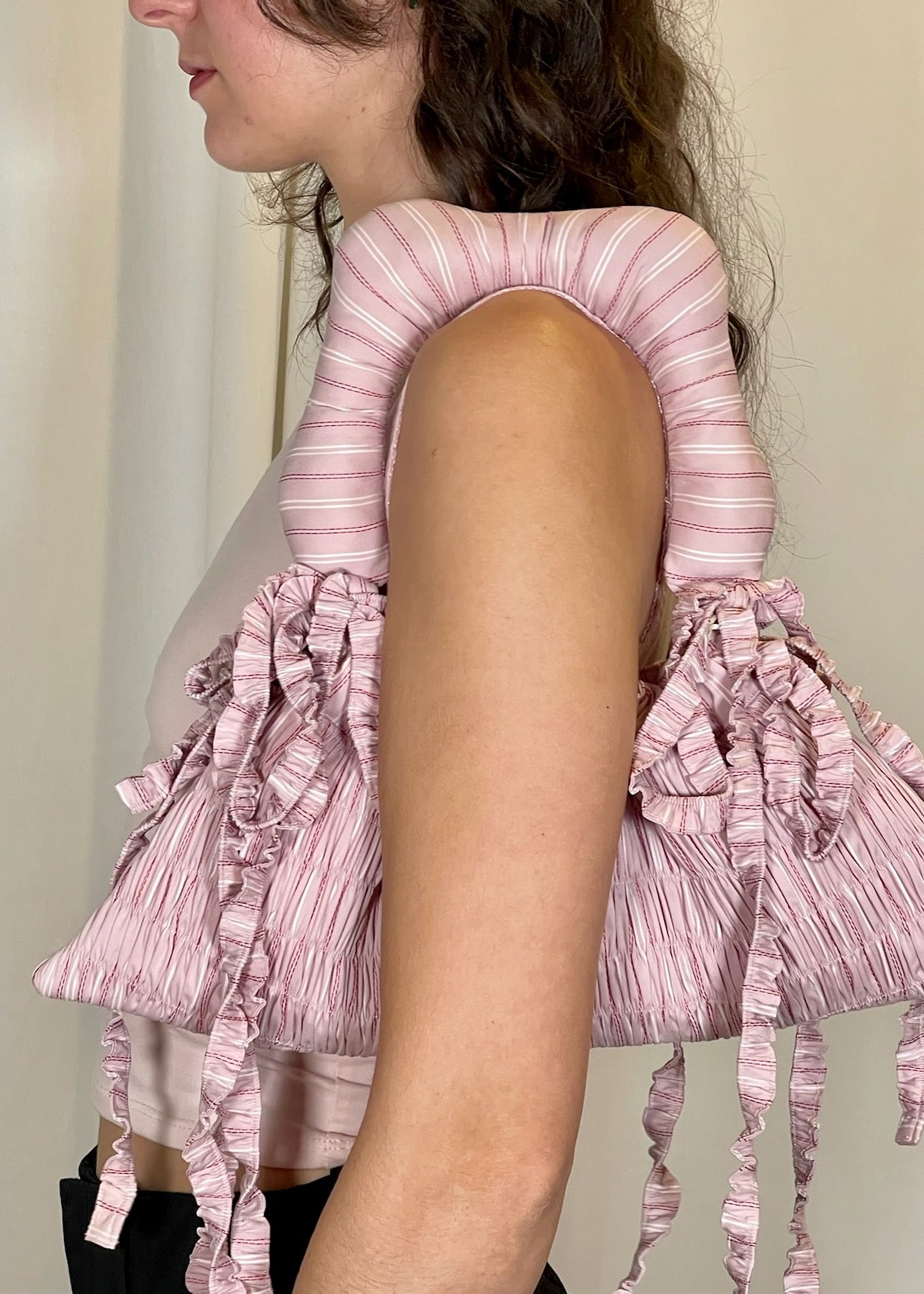 Baby Calendula Bag in Pink Stripe