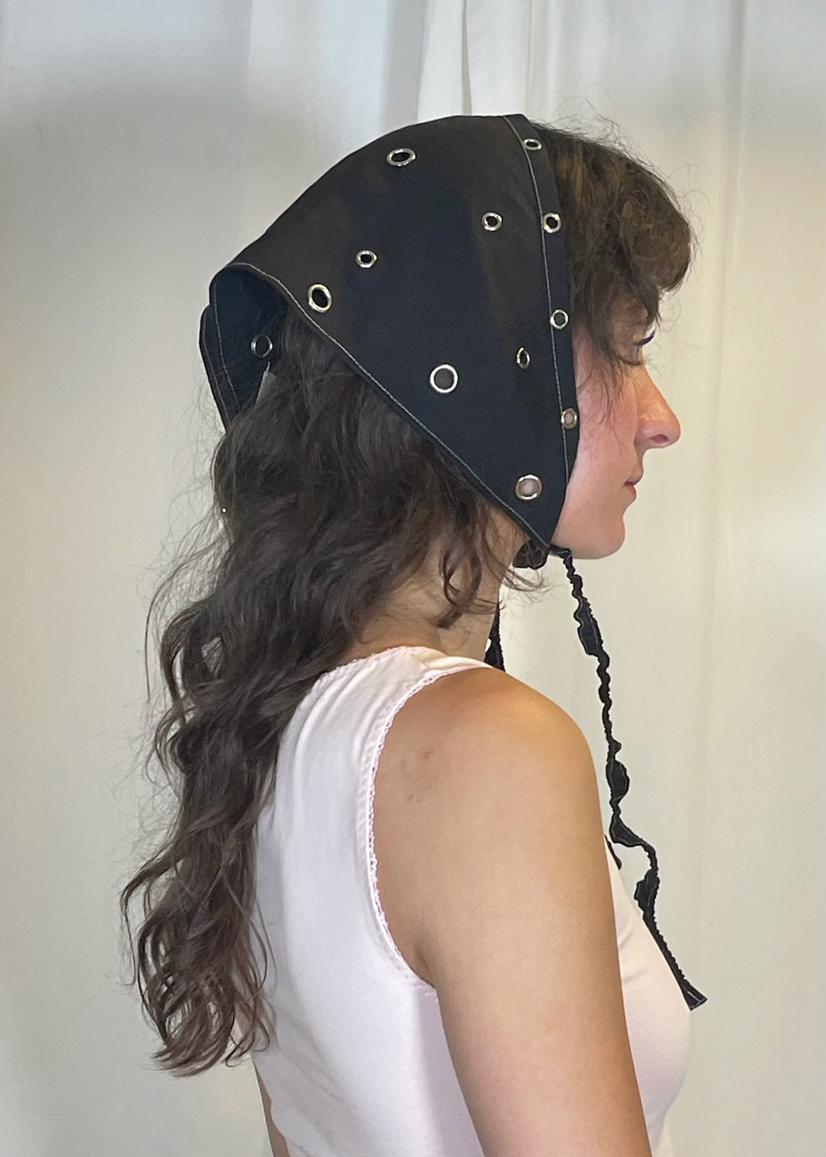 Lotus Piercing Bandana Black