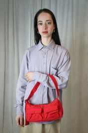 Baggu cargo shoulder bag in candy apple