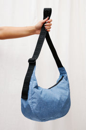 baggu nylon crescent bag digital denim