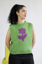 Mundaka | One Flower Vest | Green