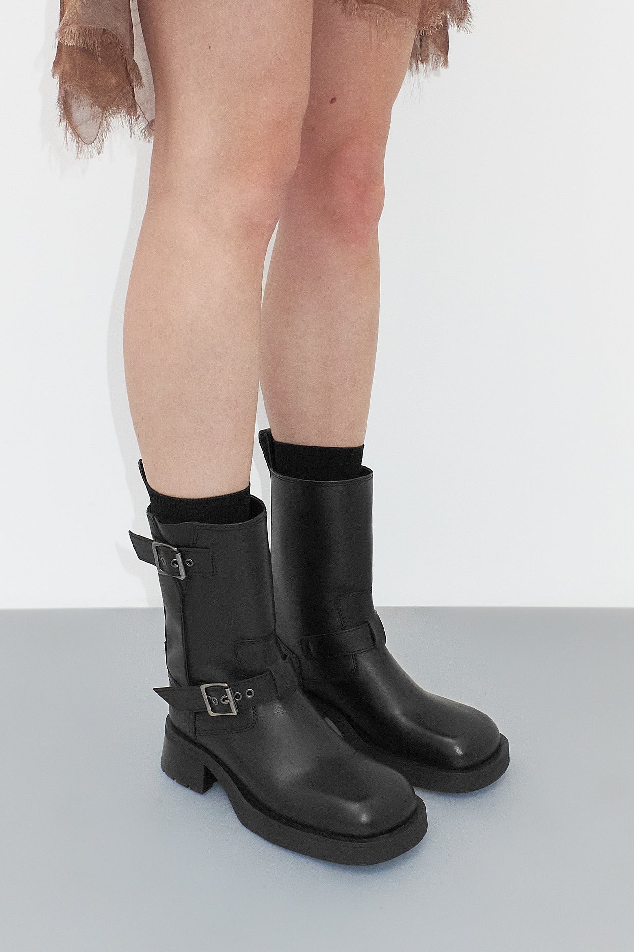 Renate Buckled Biker Boot Black Miista