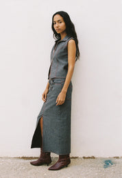 Melania Skirt | Grey Denim