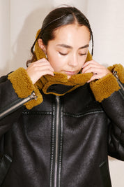 jakke eliza aviator coat collar