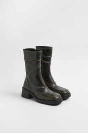 Malene Khaki Ankle Boots