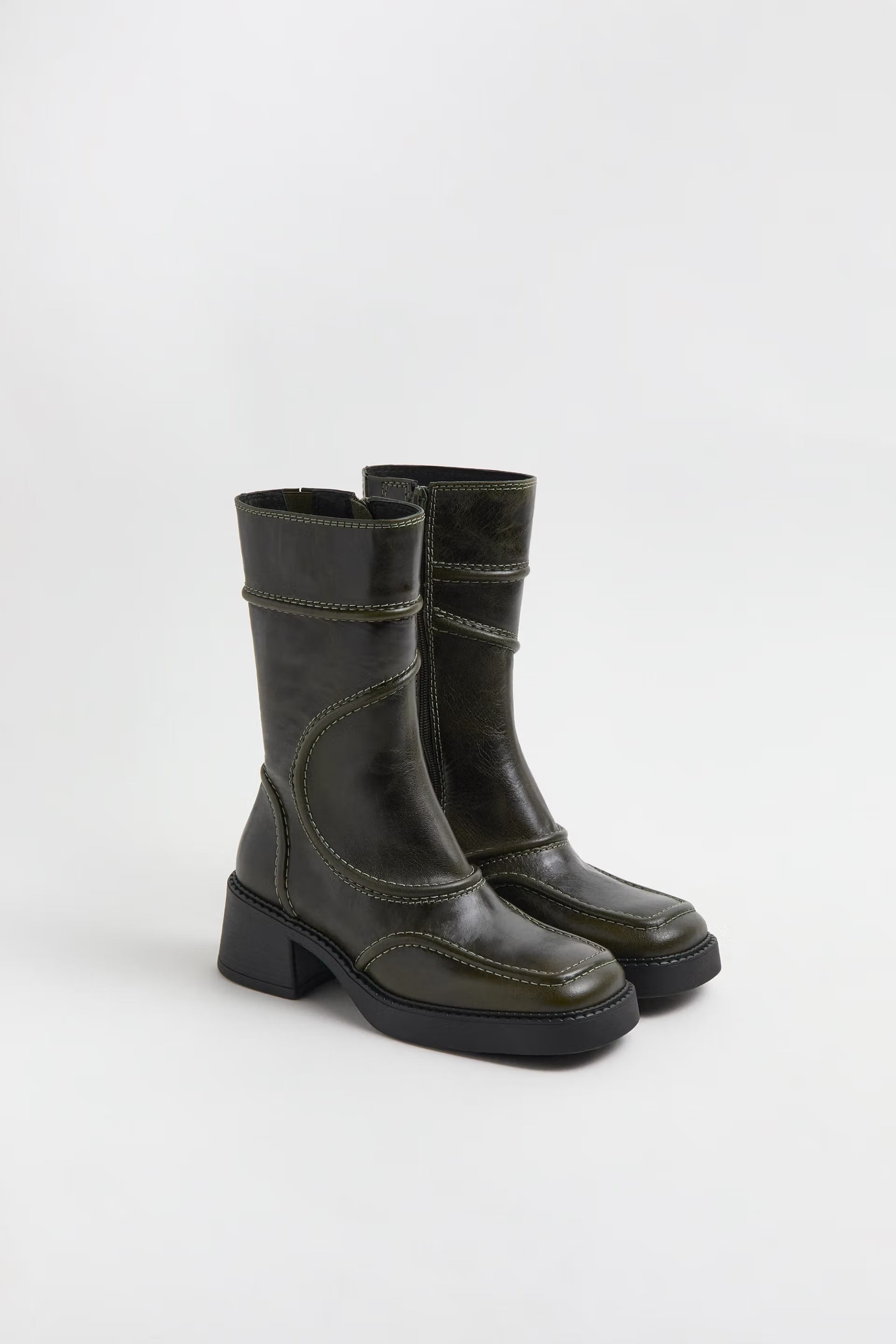 Malene Khaki Ankle Boots