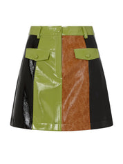 Nancy Faux Leather Mini Skirt | Multicolour