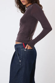 Kylie Long Sleeve Top in Chocolate