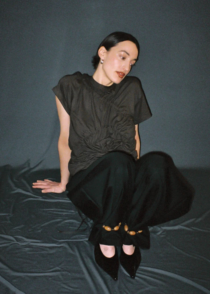 short sleeve spiral tee brown