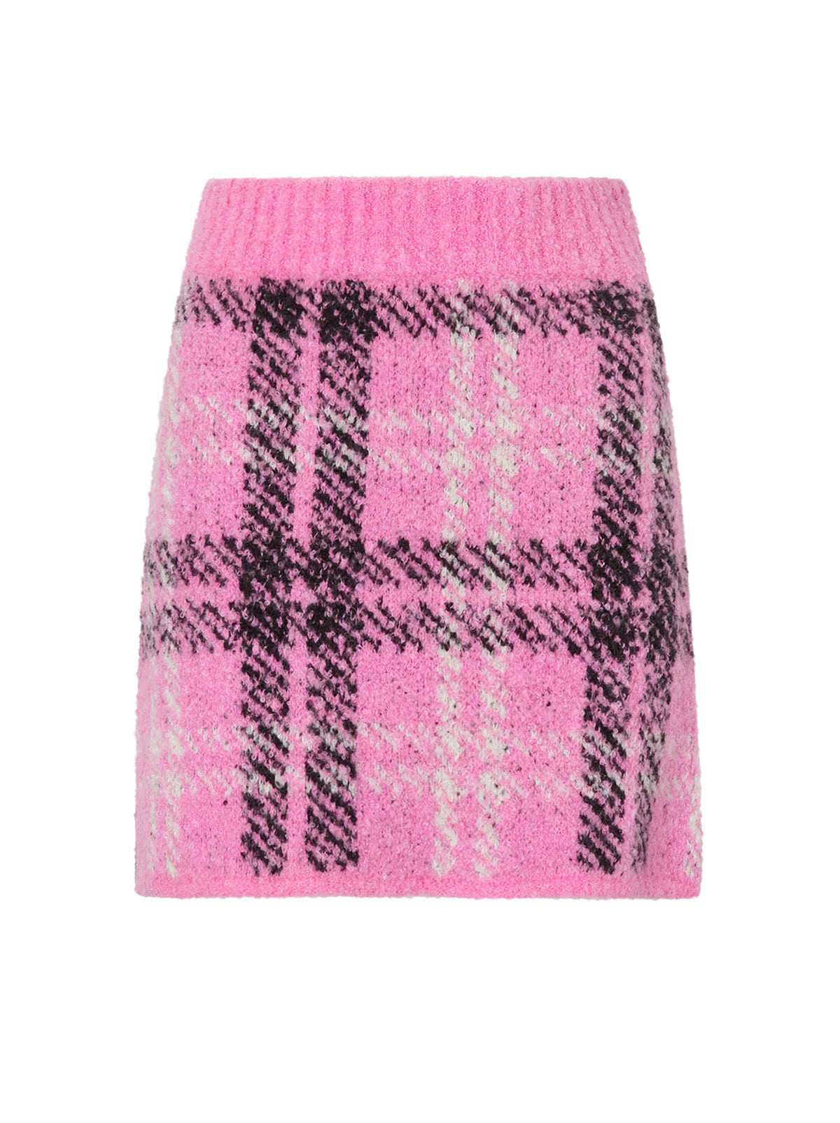 Susan Boucle Knit Mini Skirt | Pink Check