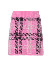 Susan Boucle Knit Mini Skirt | Pink Check