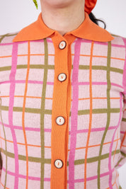Barbauld Cardigan | Pink Plaid