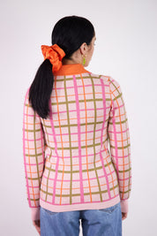 Barbauld Cardigan | Pink Plaid