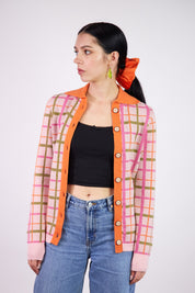 Barbauld Cardigan | Pink Plaid